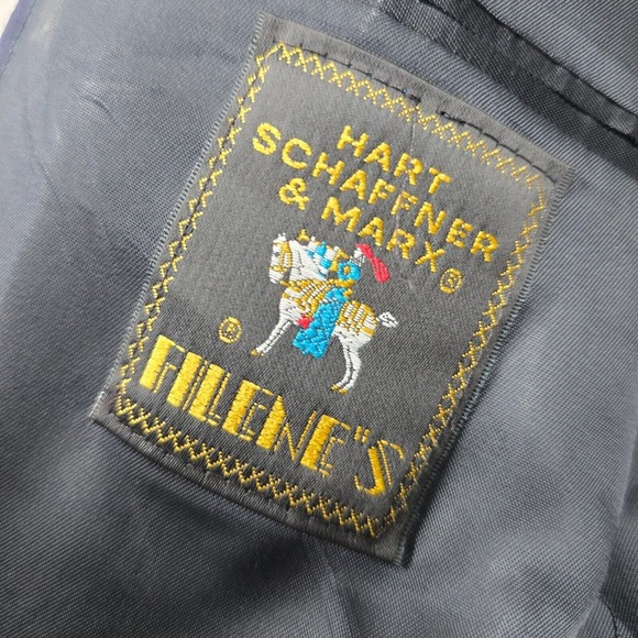 Hart Schaffner Marx Blazer‎ Mens 42L Blue 3 Button Wool Coat Jacket Business - Picture 5 of 16